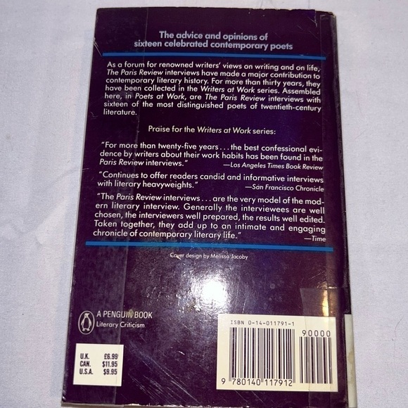 Poets at Work The Paris Review Interviews By: Donald Hall Paperback Book - Picture 5 of 5